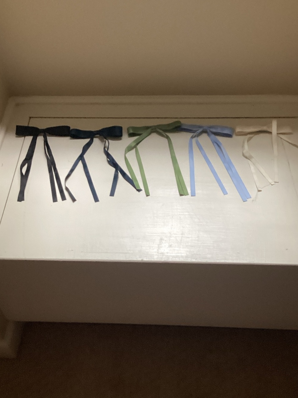 Kids Ribbon Hair Bows in Navy, Blue, Green and Cream